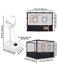 Yescom InstaHibit 10x10Feet Pop Up Canopy Mesh Sidewalls and 17L Portable Hand Wash Station Combo, Food Vendor Booth Sanitation Kit for Outdoor Event