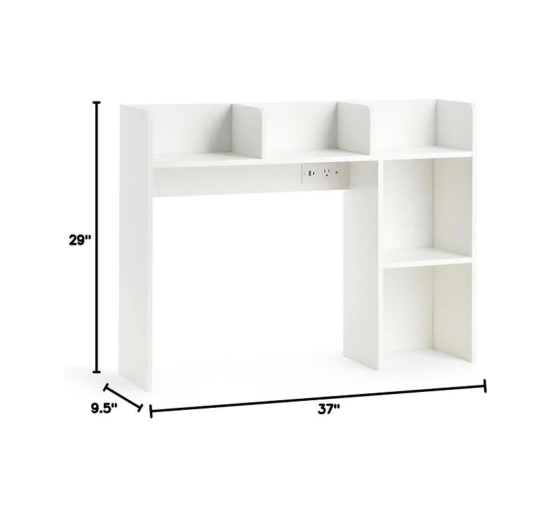 DormCo Classic Dorm Desk Bookshelf with Outlet
