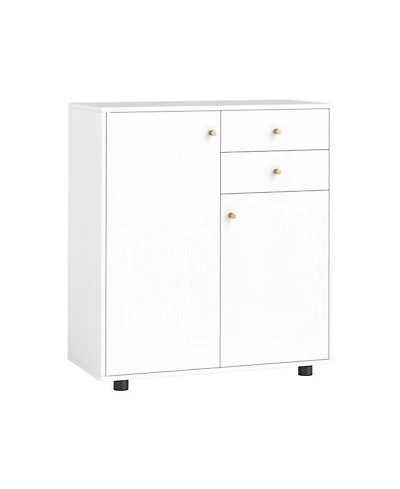 Sugift Kitchen Sideboard Buffet Cabinet Coffee Bar with 2 Drawers 2 Doors and 3 Adjustable Shelves