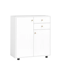 Sugift Kitchen Sideboard Buffet Cabinet Coffee Bar with 2 Drawers 2 Doors and 3 Adjustable Shelves