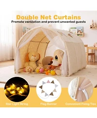Hongge Glow-in-the-Dark Stars Twin Bed Flannel Canopy Tent, Ages 3+