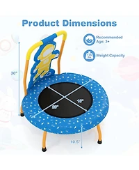 Hongge Mini Toddler Trampoline with Padded Handle, 28" × 30", 176 lb Capacity, Ages 3-6