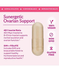 Sunergetic Myo-Inositol and D-Chiro Inositol Capsules with Folate and Dim, 90 Count