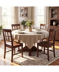 Sugift Set of 2 Rubber Wood Dining Chairs with High Backrests