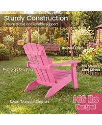 Sugift Set of 2 Kids Adirondack Chairs with High Backrest and Armrests