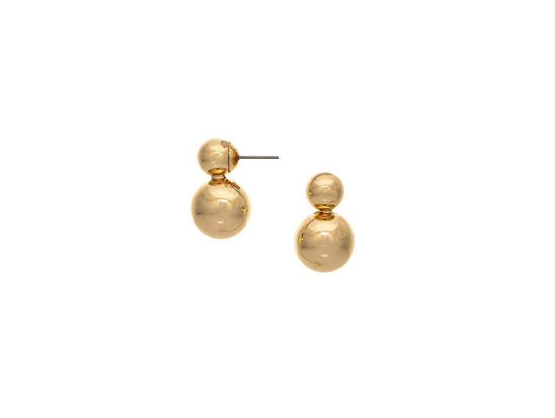 Rivka Friedman 18K Gold Plated Polished Double Bubble Drop Earrings