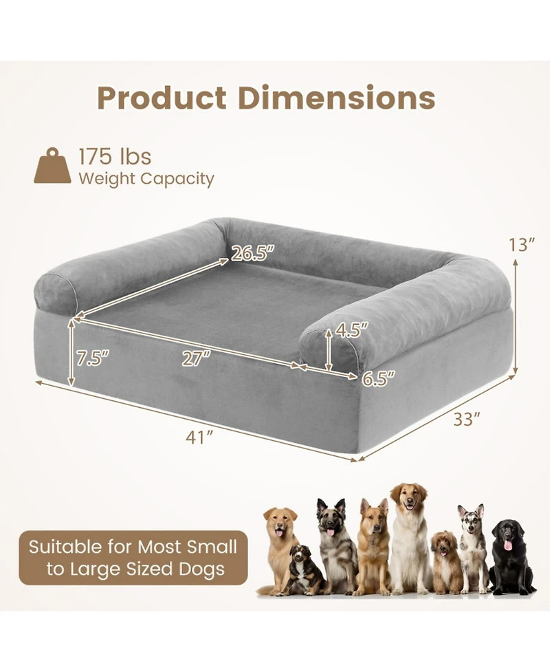 Sugift Cooling Gel Memory Foam Dog Bed for Medium Dogs with Washable Cover