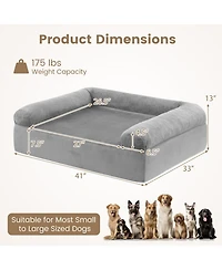 Sugift Cooling Gel Memory Foam Dog Bed for Medium Dogs with Washable Cover