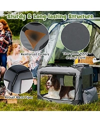 Hongge Collapsible Soft-Sided Travel Dog Crate with Mesh Windows