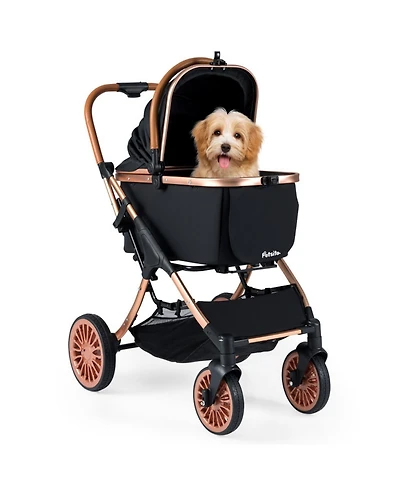 Hongge Aluminum Frame 3-in-1 Pet Stroller for Pets up to 55 lbs