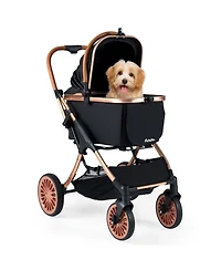 Hongge Aluminum Frame 3-in-1 Pet Stroller for Pets up to 55 lbs