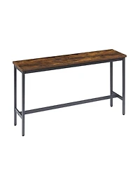 Flynama 4-Piece Long Bar Table Set with 3 Pu Stools, Industrial for Kitchen and Living Room
