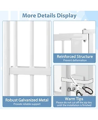 Sugift 59in Extra Tall Heavy-Duty Metal Pet Gate With Wide Opening Fits 30.5in to 41in