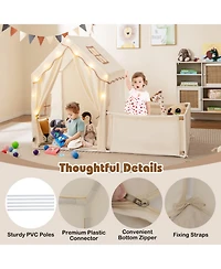 Hongge 2-in-1 3-Piece Play Tent and Playpen with Star String Lights, Ages 3+