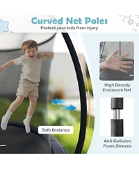 Hongge 12 ft Heavy-Duty Trampoline with Safety Enclosure Net, 1100 lb Capacity, Ages 3+