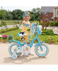 Hongge 12-Inch Girls Bike with Detachable Training Wheels, 110 Lbs Capacity, Ages 3-4