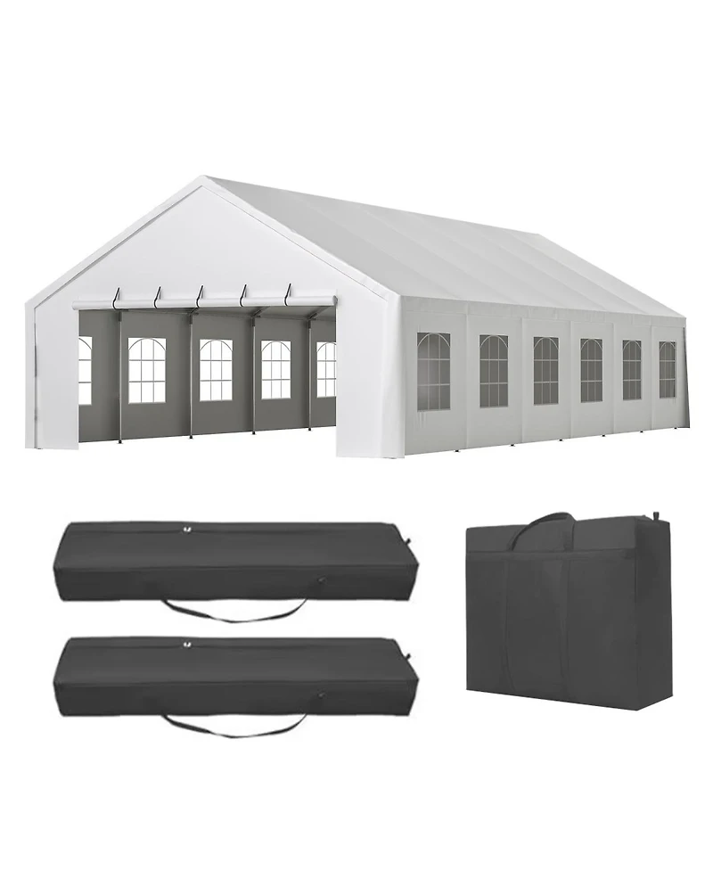 Asagikoiai 20x40FT Heavy Duty Outdoor Wedding Party Tent with Sidewalls and Carry Bags