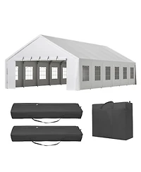 Asagikoiai 20x40FT Heavy Duty Outdoor Wedding Party Tent with Sidewalls and Carry Bags