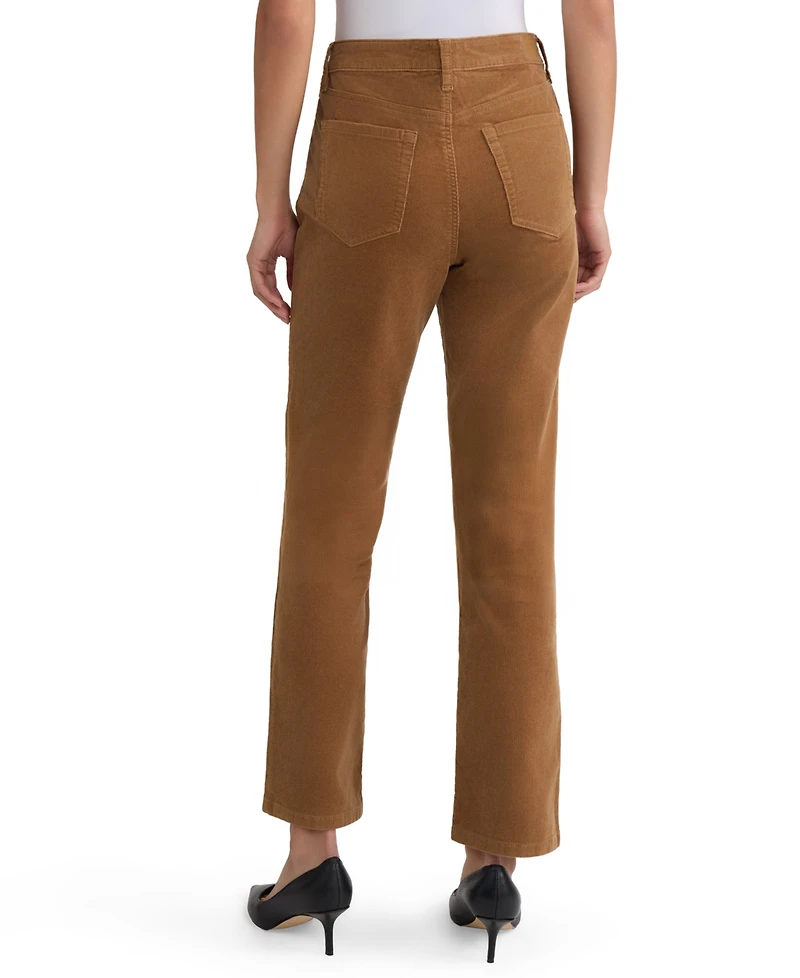Jones New York Petite Lexington Straight-Leg Mid-Rise Corduroy Jeans