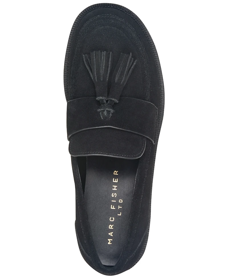 Marc Fisher Ltd Women's Tifani Suede Tassels Slip-On Loafers