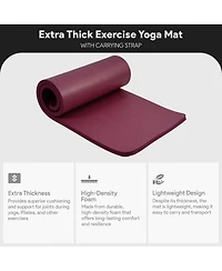 BalanceFrom Fitness Yoga Mat, 1" Extra Thick Exercise Pilates Workout Mat