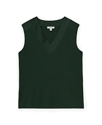 Reiss Women's Silk-Trim V-Neck Top