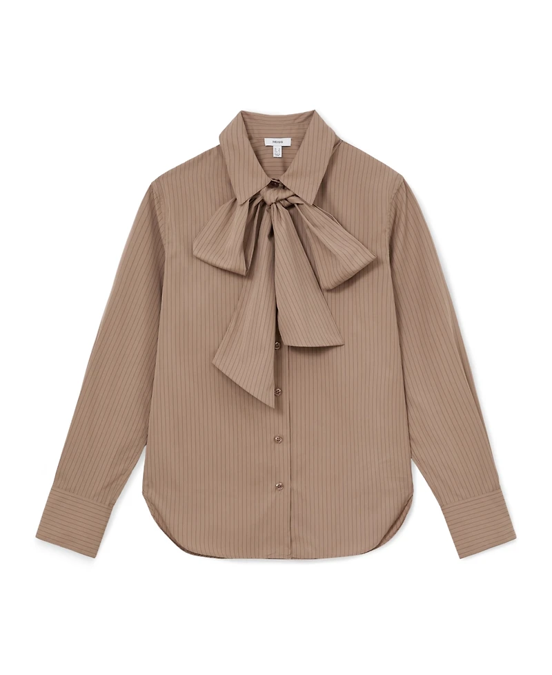 Reiss Women's Elowen Striped Tie-Neck Blouse