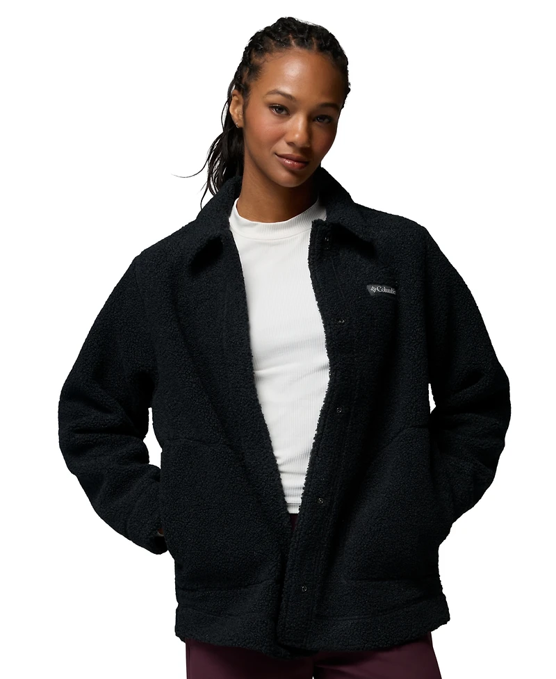 Columbia Women's Panorama Insulated Sherpa-Fleece Long-Sleeve Shirt Jacket