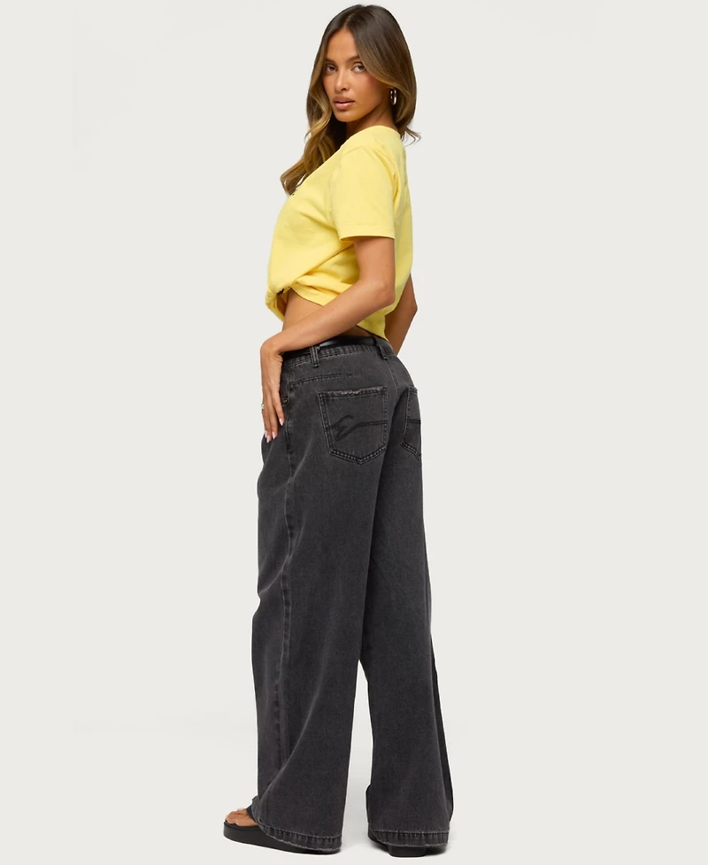Edikted Women's Nichol Low Rise Baggy Jeans