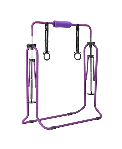 Sugift Kids Folding Gymnastic Kip Bar Adjustable 36-52 in Height 140 lbs Capacity for Ages 3-8