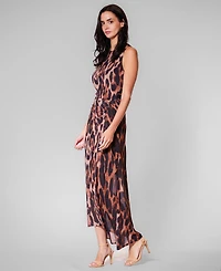 julia jordan Women's Leopard-Print Asymmetrical-Hemline Midi Dress