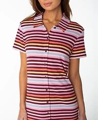 Roxy Women's Cardiff Striped Collared Mini Dress