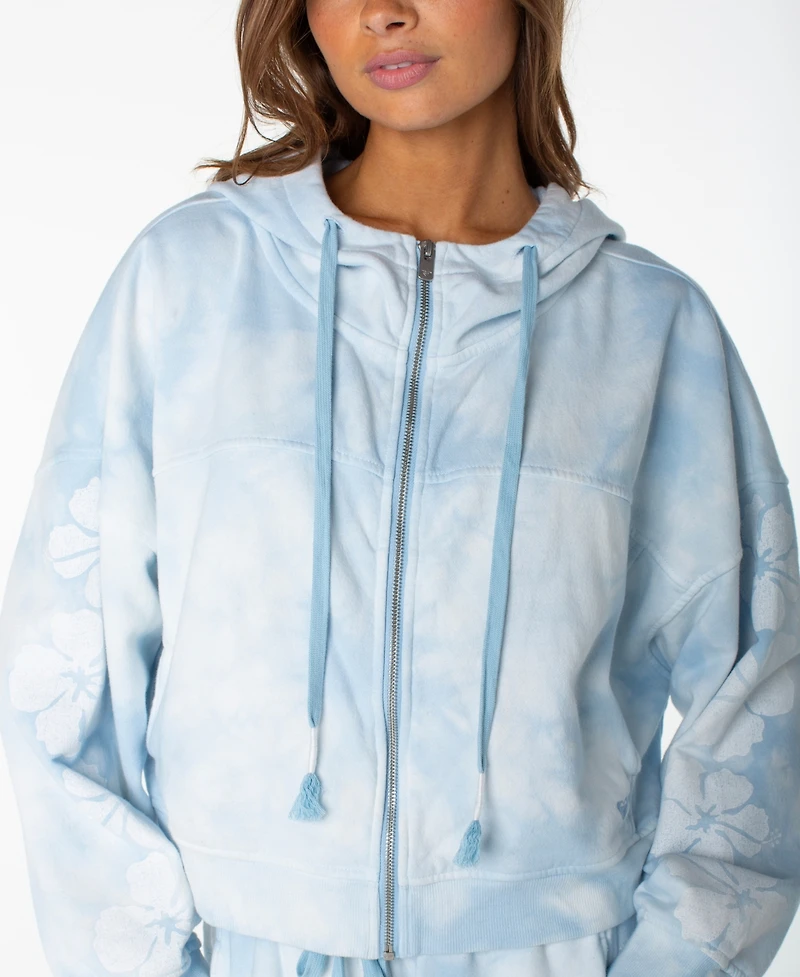 Roxy Juniors' Fringing Reefs Graphic Zip-Front Hoodie