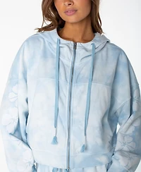 Roxy Juniors' Fringing Reefs Graphic Zip-Front Hoodie