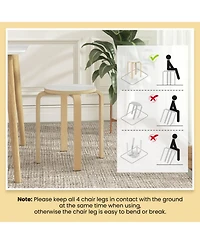Sugift Set of 4 Stackable Bentwood Dining Chairs with Round Seat