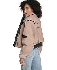 Karl Lagerfeld Paris Women's Zip Up Active Bomber Jacket