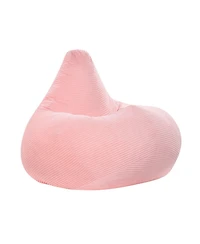 Sugift Adult Bean Bag Lazy Sofa Chair with Skin-Friendly Corduroy Cover and Sponge Filling