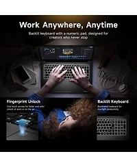 Nimo 17.3 Ai Laptop,Amd Ryzen 9 HX370 32GB Ram 2TB Ssd Radeon 890M,with eGPU of Amd Rx 7600M Xt 8GBGDDR6 for Video Editing,Ai TasksandRemote Streaming