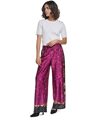 Karl Lagerfeld Paris Petite High-Waisted Wide-Leg Pants, 29" Inseam