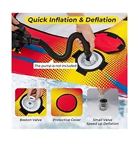 Hikeen 1 or 2 Person Inflatable Towable Tube for Boating with Drainage