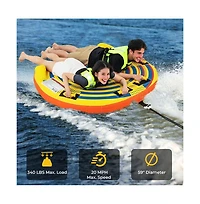 Hikeen 1 or 2 Person Inflatable Towable Tube for Boating with Quick Connector