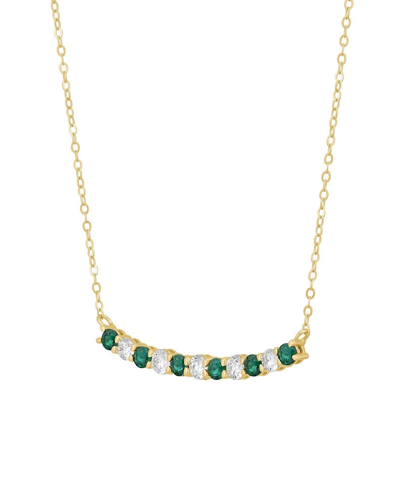 Grown With Love Lab-Grown Sapphire (7/8 ct. t.w.) & Diamond (5/8 Necklace 10k White Gold (Also Available Ruby Emerald)