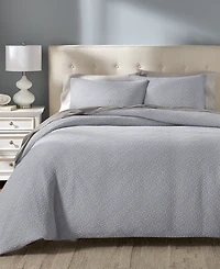 Charter Club Lattice Medallion Gray -Pc. Duvet Cover Set