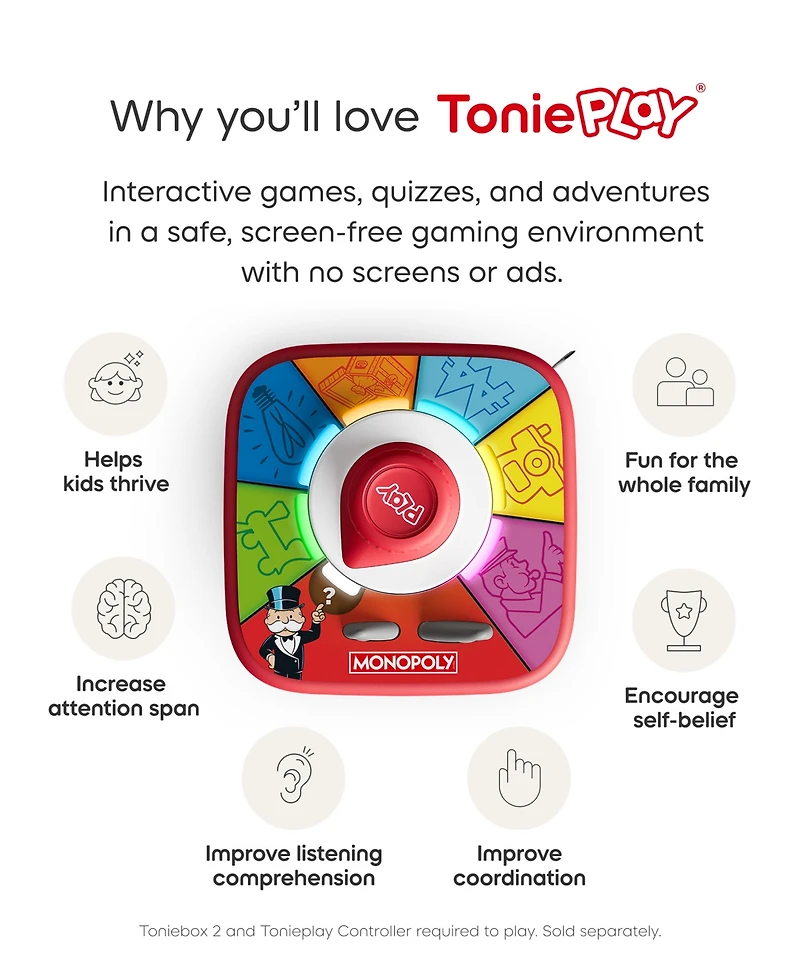 Tonies Tonieplay Monopoly Real Estate Rush Problem-Solving Board Game, Ages 7+