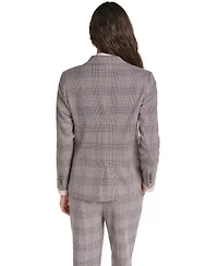 Karl Lagerfeld Paris Petite Woven Plaid Lined Blazer