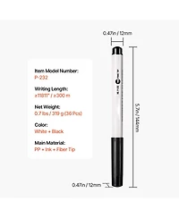 Yobtop Dry Erase Markers 36 Count Black Whiteboard Markers
