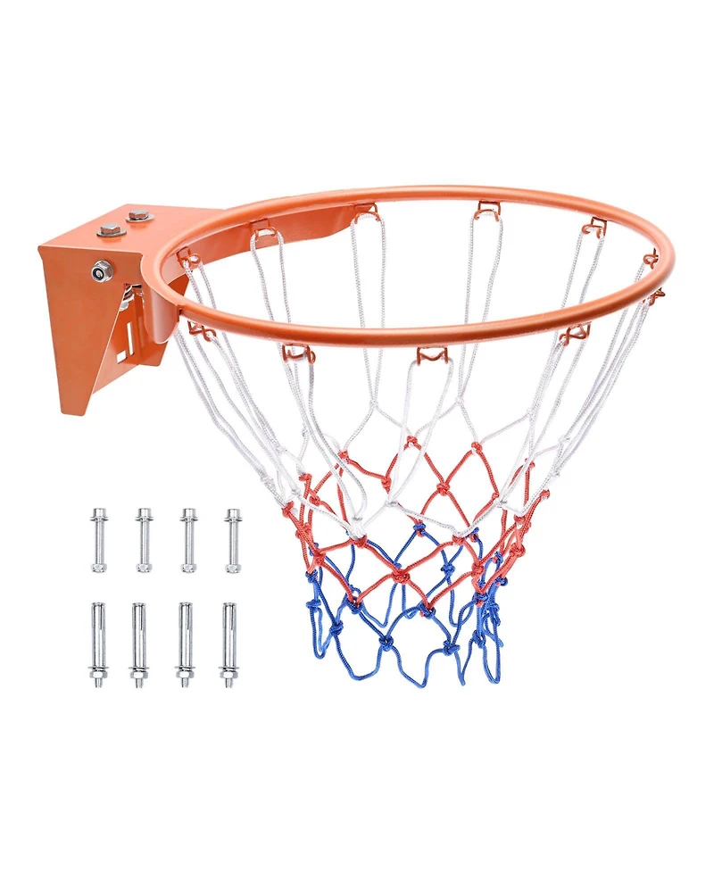 Sugift Wall Door Mounted Heavy Duty Basketball Flex Rim Goal Replacement Hoop With Net Indoor Outdoor