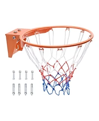 Sugift Wall Door Mounted Heavy Duty Basketball Flex Rim Goal Replacement Hoop With Net Indoor Outdoor