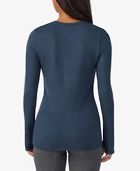 Cuddl Duds Women's Thumbhole Long-Sleeve Crewneck Top