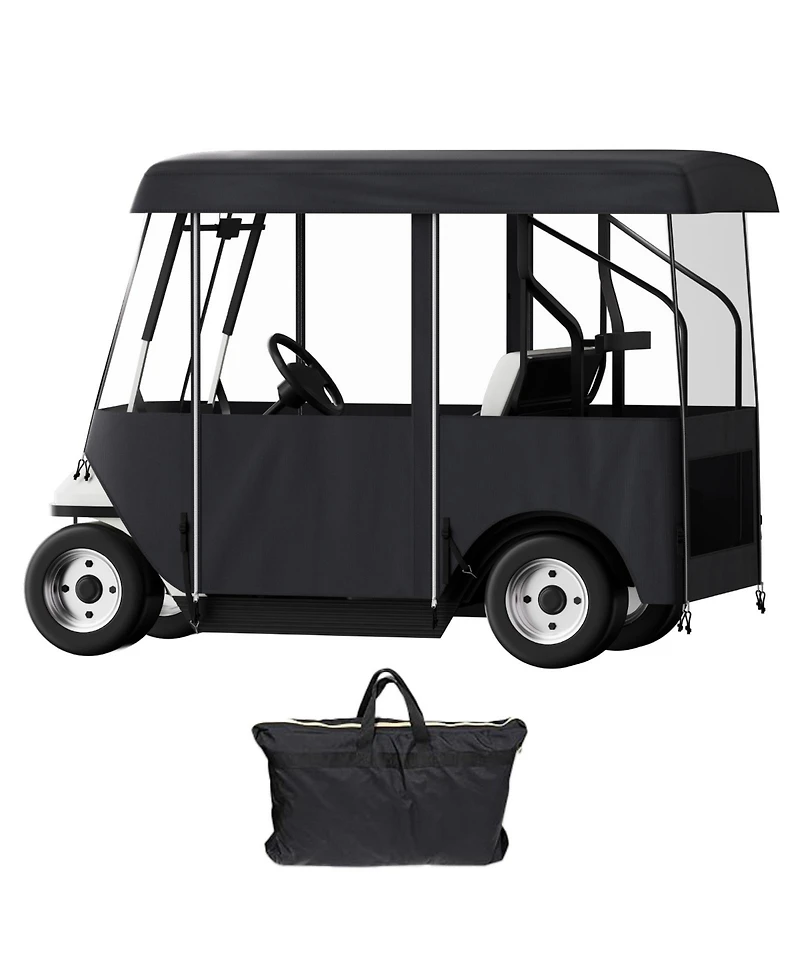 Sugift Polyester Golf Cart Driving Enclosure Cover for 4-Seat Carts
